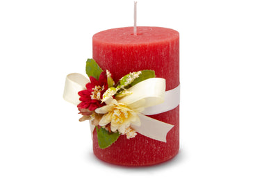 candela artigianale rossa profumata al melograno
